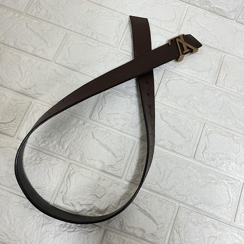 Authentic Louis Vuitton Browwn Size 85/34 Belt LV Initial Leather From Japan - Picture 7 of 24