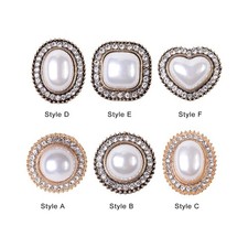 5x Rhinestone Buttons Flatback Button for Wedding Bouquet DIY Crafts Dress
