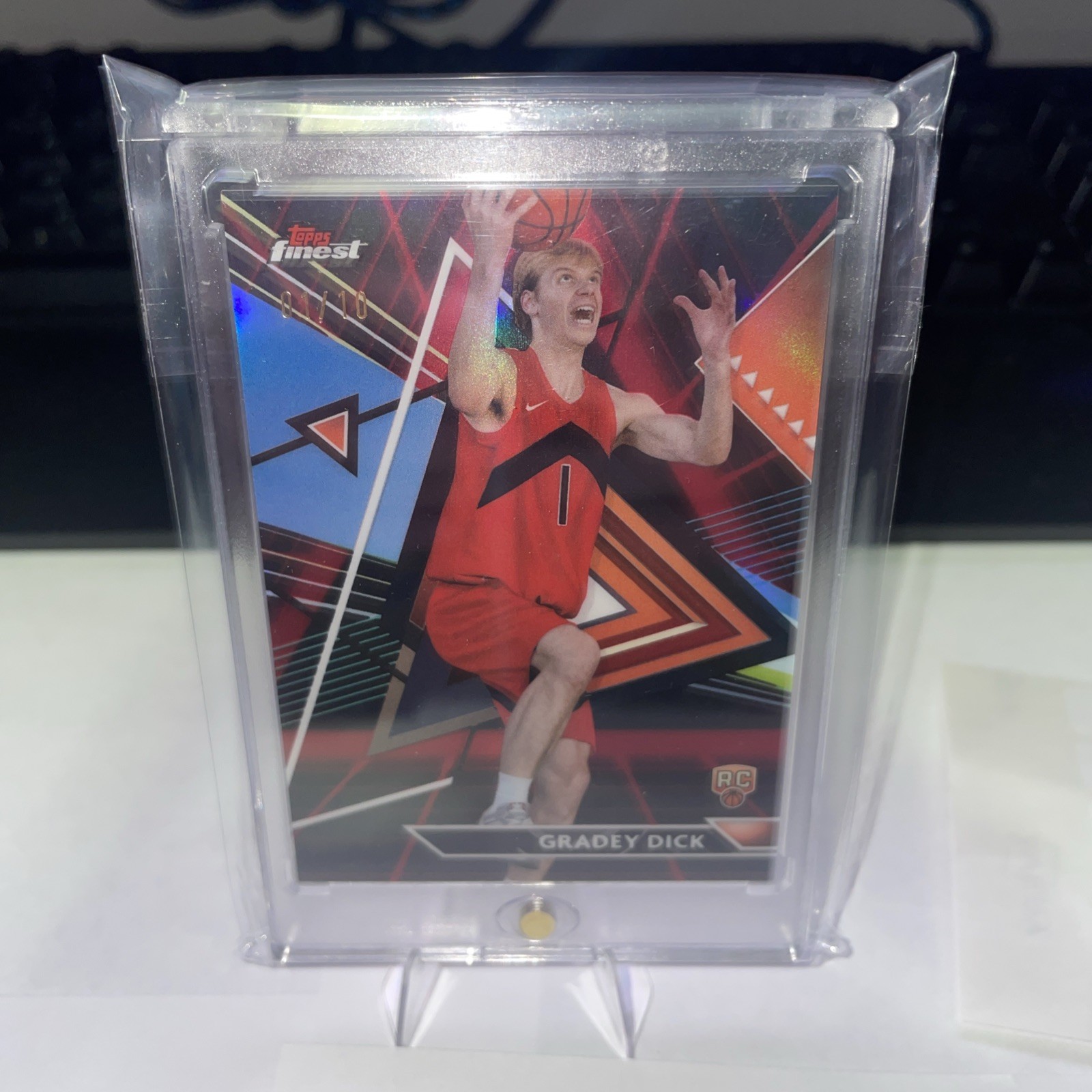 2023-24 Topps Finest - Uncommon Gradey Dick #180 (RC) 1/10 Alpha First On Print