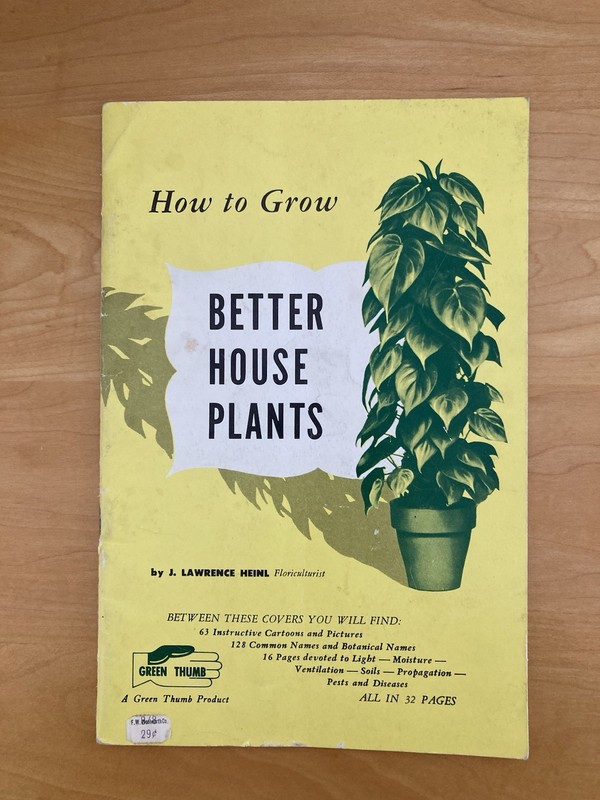 Vintage 1952 How To Grow Better Houseplants Booklet From Green Thumb By Heinl