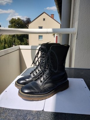 Solovair x Dr Martens Vintage 10 Eye Boots Made in England UK4EU37 Black Leather