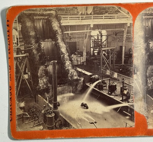 Industrial Water Jet Display Exhibit Stereoview 1893 World Columbian Exposition - Picture 2 of 4