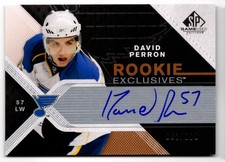 2007-08 SP Game Used Rookie Exclusives Autographs David Perron Rookie Auto