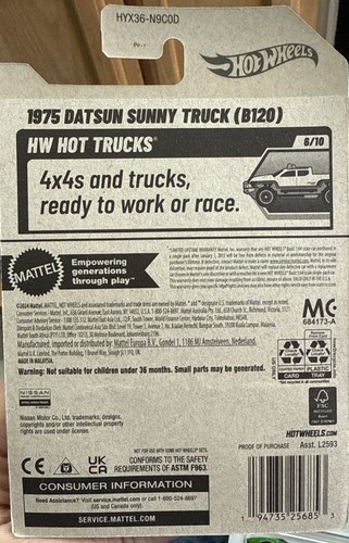 1975 Datsun Sunny Truck (B120) 93/250 HW Hot Trucks 6/10 - Picture 6 of 6