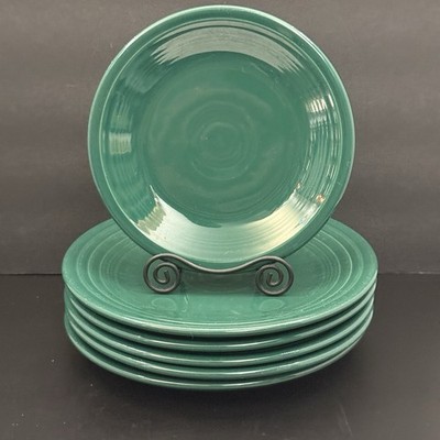 Fiesta Fiestaware Evergreen Green 9  Luncheon Plates Set of 6 One Chip HLC USA