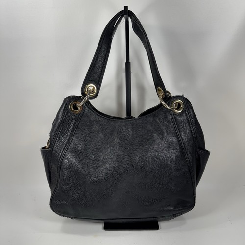 Michael Kors Ludlow Lambskin Black Leather Shoulder Bag Purse Gold Tone Hardware - Picture 3 of 17