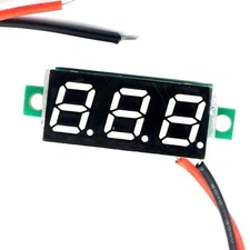 (5 Pack) JacobsParts DC 4.5-30V 2-Wire Voltmeter 3-Digit LED Display White 