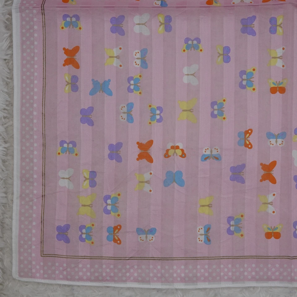 M357 HANAE MORI розовый бабочка хлопок шарф шарфы карман квадратный 20 «X 20» - Изображение 4 из 4