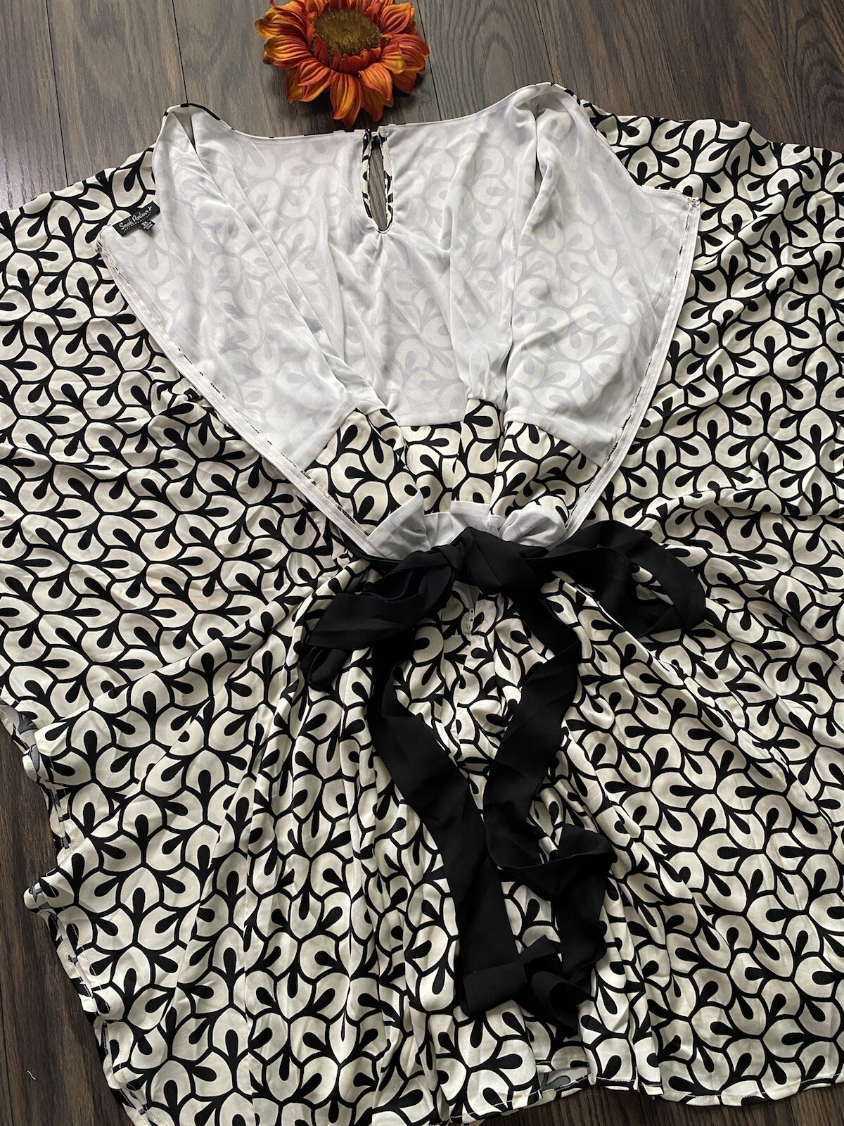 💫UNIQUE VINTAGE💫SMAK PARLOUR Ivory/Black Groovy Horseshoe Print Caftan NWT 3XL