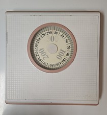 Vintage White Pink Counselor Brand Dial Bathroom Scale - Reads Up To 300 Lbs