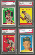 Jim Landis #108 Yellow 1958 Topps Baseball Card - Graded PSA 6 -ONE CARD ONLY