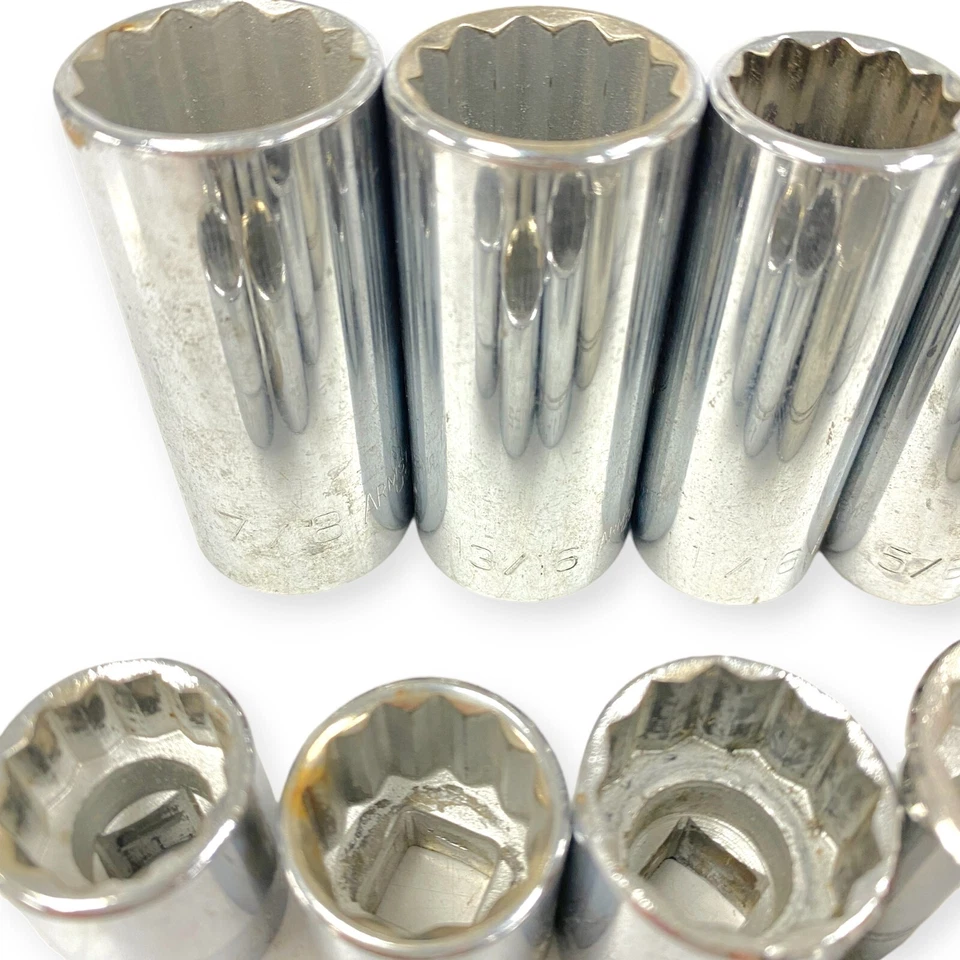 Armstrong 3/8 Drive Deep and Standard 12Pt Socket Set 1/4 to 7/8 in, 17 pcs, USA - Image 4 of 4