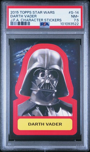 2015 Topps Star Wars Character Card Stickers Darth Vader PSA NM+7.5