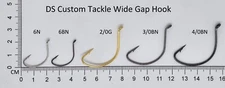 Wide Gap Hook Kahle Fluke Flounder Shiner Gold Bait Hook 25 pcs 2/0, 3/0, #6