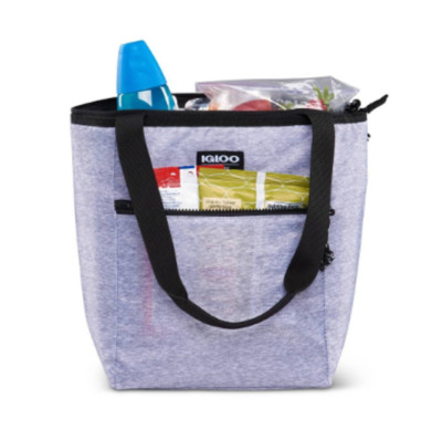 NEW Igloo Active 12 Can Lunch Tote - Insulated Heather Gray/Black