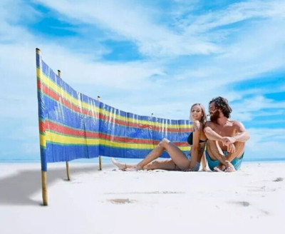 Pole Section Windbreaker Holiday Garden Camping Beach Sun Shade  Windbreak UK