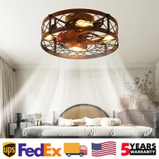 20 inch Fan Light Enclosed Caged Reversible With Farmhouse Ceiling Industrial UL