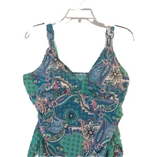 Love Your Assets By Sara Blakely Spanks Womens Size XL Swimsuit Paisley Beach 