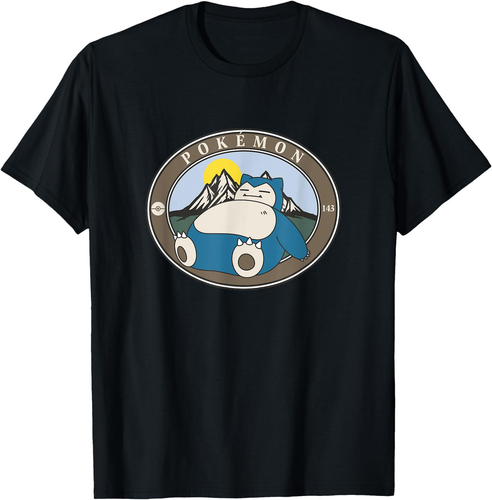 Pokémon 143 Snorlax Sleepy Outdoor Adventures Park Badge T-Shirt All Size S-4XL - Picture 4 of 6