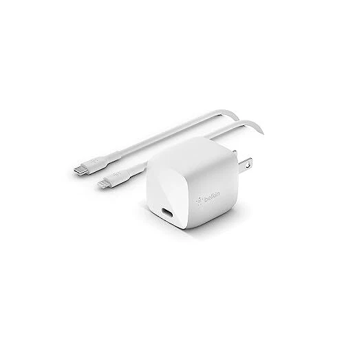 Belkin 30W GaN 壁式充电器 USB-C 转 USB-C 电缆 适用于 iPhone 15 Plus 15 Pro Max — 第 2/4 张图片