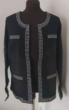 Black Jacket With Silver Stud Detailing From Dg2 By Diane Gilman Size L