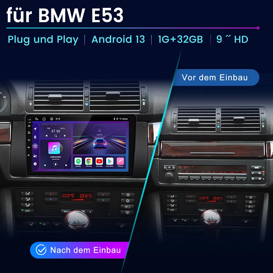 Für BMW 5er E39 X5 E53 7er E38 Android 13 Autoradio GPS NAVI RDS BT FM DAB+ 32GB - Bild 4 von 4