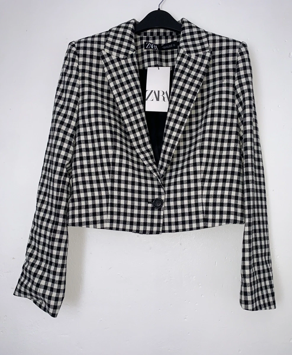 Gingham blazer zara sale