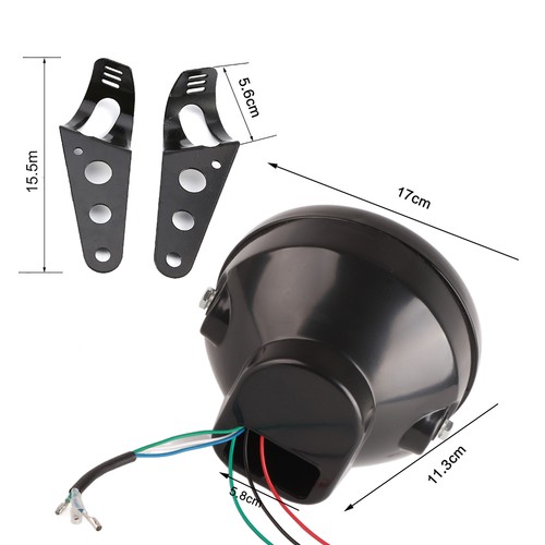 Phare rond universel pour moto tout-terrain, 7 pouces, jaune