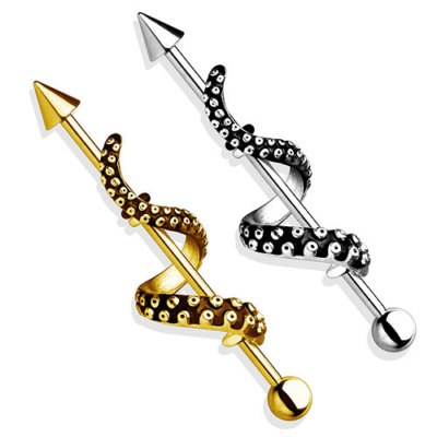 Industrial Scaffold Schmuck Ohr Knorpel Piercing Stab Kraken Tentakel und Spitze