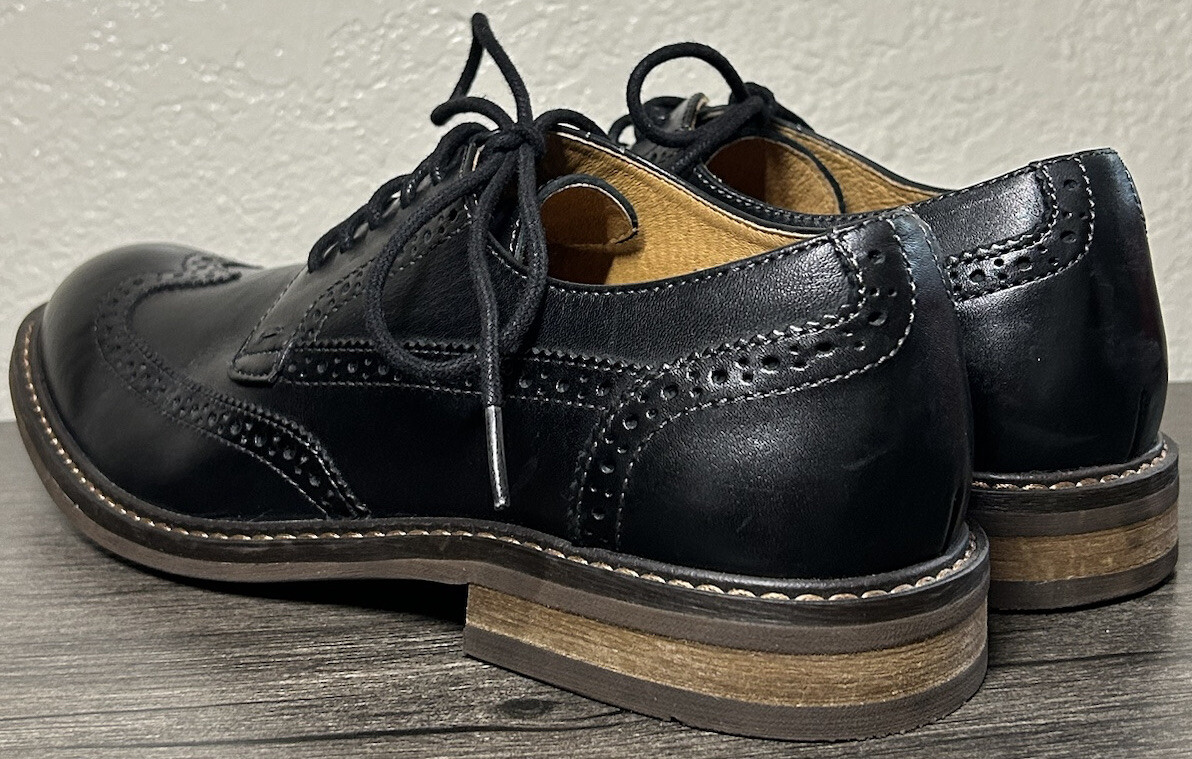 SAOLA Scarpe eleganti da uomo VIONIC 555 Bruno VSM022 Oxford punta ad ala in pelle nera taglia 8