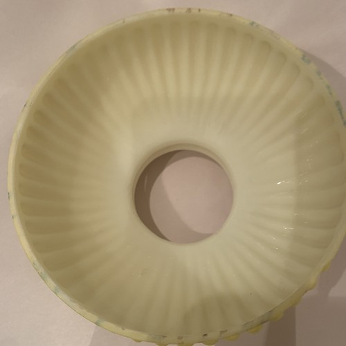 Vintage Yellow Ribbed Glass Replacement Lamp Shade 6" Bottom 3”top - Picture 4 of 5