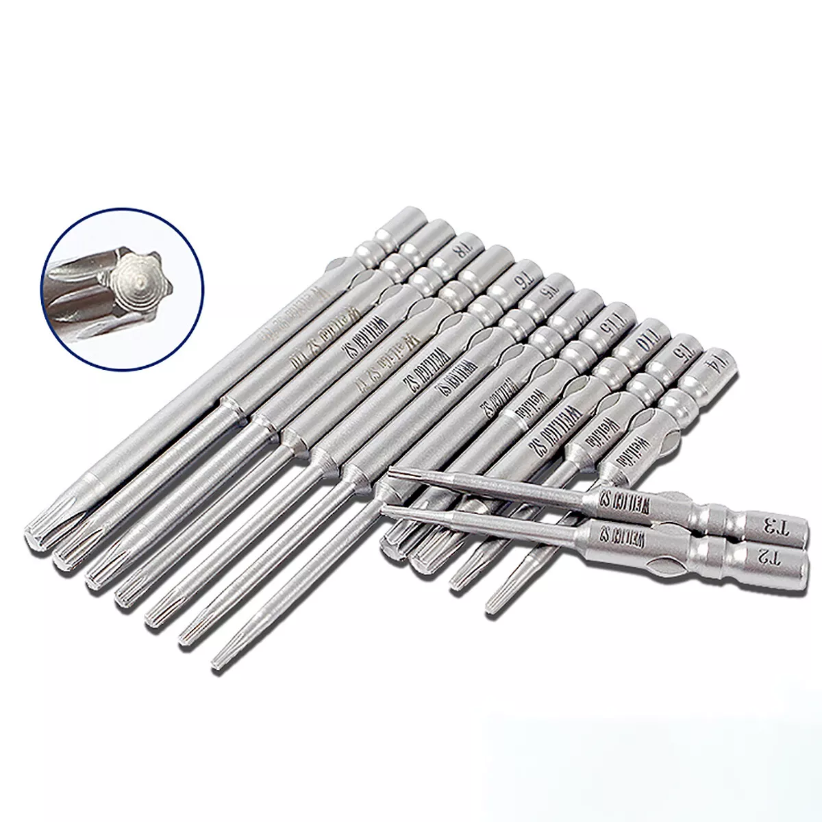 T1 T15 Torx Screwdriver Bit 4mm Round Shank Impact Socket Driver Bit High Torque