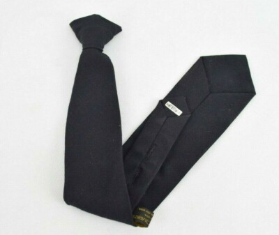Uniform Cravats Black Clip On Uniform Tie   Poly/Wool, Various Sizes