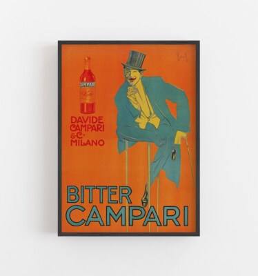 Bitter Campari Bar Painting Wall Art Poster Premium Quality Choose your Size