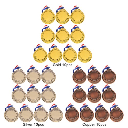 10Pcs Competition Prize Medals 5.2cm Gold/Silver/Bronze Medal for Sports Games - Picture 8 of 21