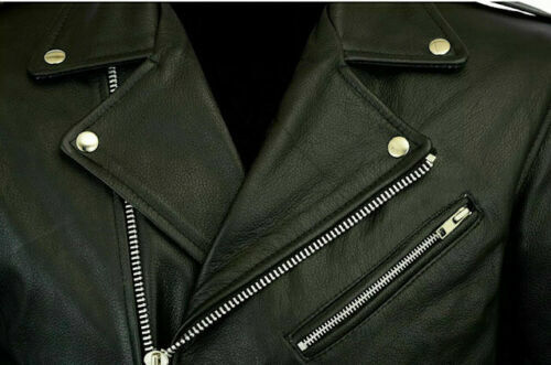 Cafe Racer Biker Lederjacke schwarz & braun weiches Hautleder - Bild 3 von 5