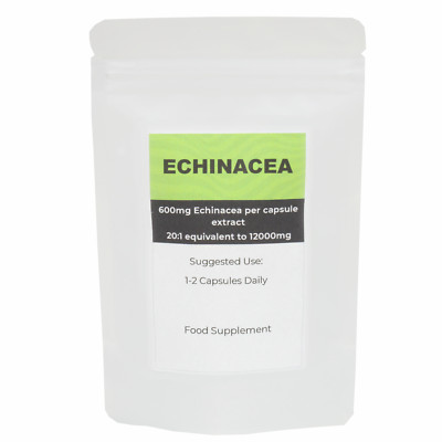 Echinacea 12000mg Kapseln, Extrakt 20:1, hohe Stärke, vegane Kapseln