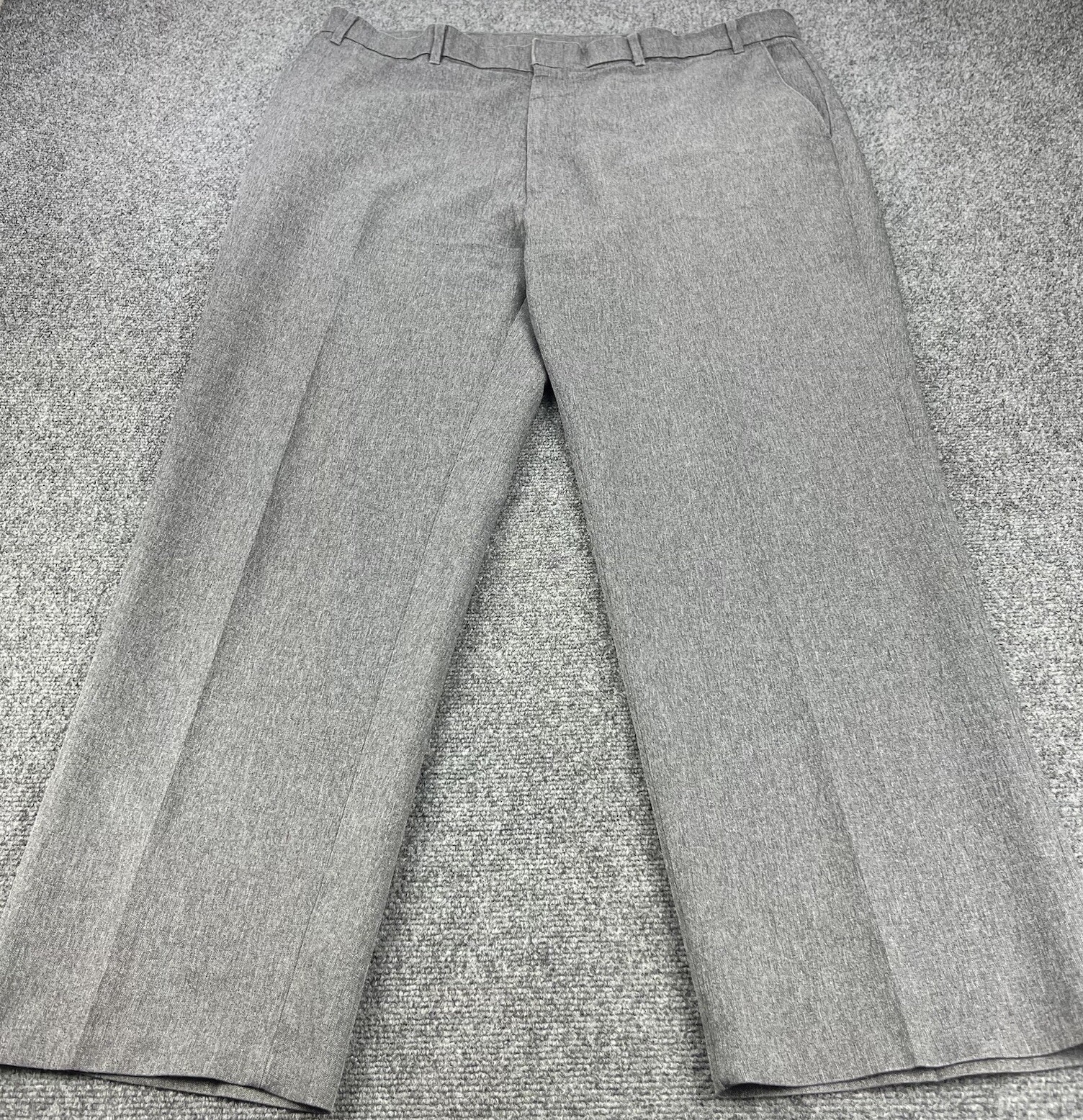 Vintage Levis Action Pants Mens 42x32 Gray Dacron Polyester Stretch Slacks