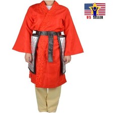 Chinese Warrior Heroine Hua Mulan Movie Girl Halloween Red Costume Size Large