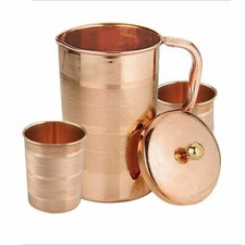 Reines 100% Kupfer Wasser 1 Kanne Krug mit 2 Becher f&uuml;r Gesundheit 1500 +300ml