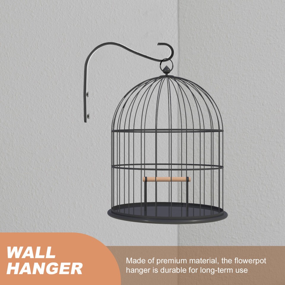 4 Sets Outdoor Flower Planters Wrought Iron Basket Hook Wall Light