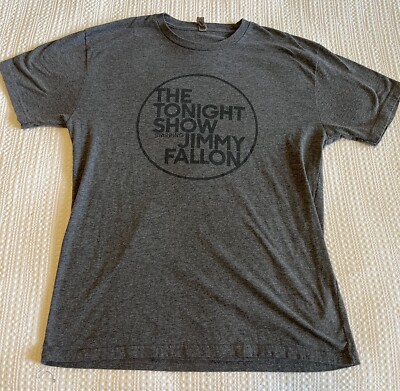The Tonight Show Starring Jimmy Fallon Shirt Men's Short Sleeve Crew Gray Medium