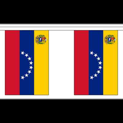Venezuela Wappen Flagge Wimpelkette - 3m 6m 9m Meter Länge 10 20 30 Fahnen - Polyester 