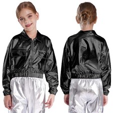Unisex Kids Coats Disco Jacket Streetwear Outwear With Pockets Blazer Dancewear