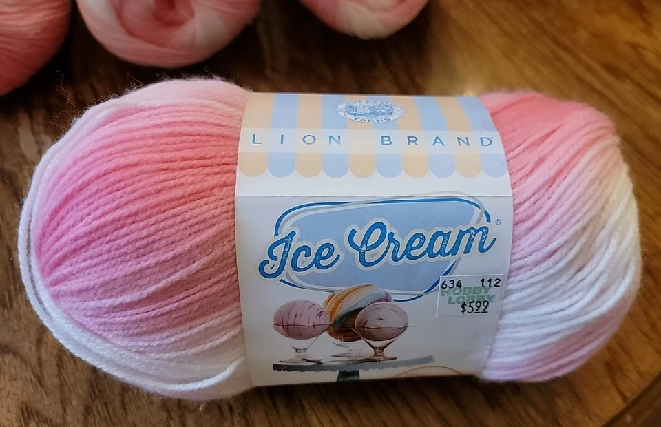Lion Brand Ice Cream 923-207 Strawberry 3.5oz yarn (Total of 4 skeins) - Image 2 of 4