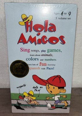 Hola Amigos: Vol. 1, 2, & 3 VHS Box Set - Learning Spanish 4 Kids 1997 Sealed