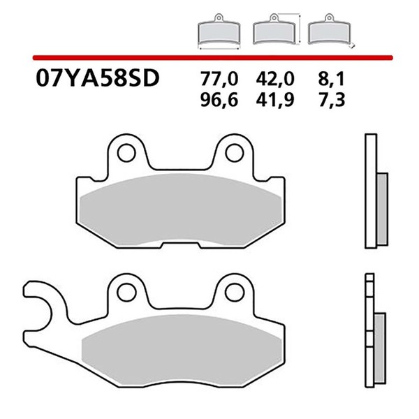 Brembo Hintere BREMSBELAGE-KIT FUR Yamaha YXF Wolverine X4 Special 850 19-19-COD-image