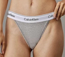 CALVIN KLEIN Modern Cotton Grey White Black Tanga Cheeky Panty Womens XL 8