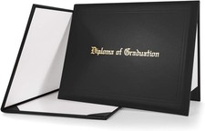 Imprinted Black Leatherette Diploma Holder for Certification and Awards 1-Pack 