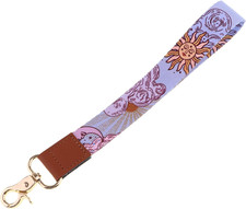 Cute Purple Wrist Lanyard Keychain, Moon Sun Design, Key Holder for Women  Teen